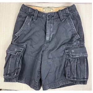 Abercrombie & Fitch Baggy Cargo Shorts Mens‎ Size 28 Navy Blue Paratrooper Y2K
